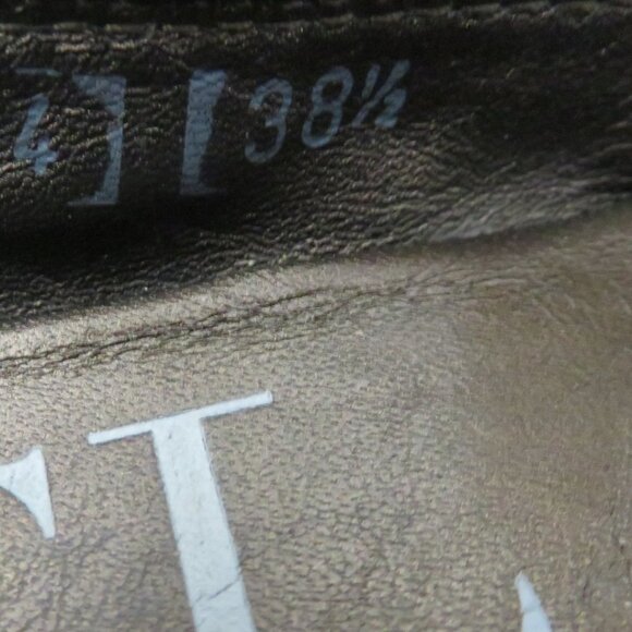 BOGO AGL Black Silverish Leather Cap Toe Ballet Flat Size 8 scrunched slip on 8 - Picture 11 of 13